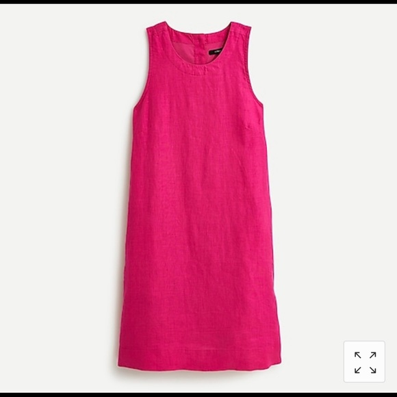 EUC J. Crew pink linen button back dress - Picture 5 of 5